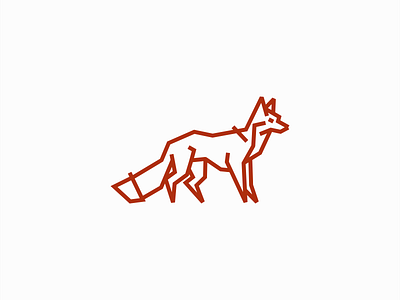 Geometric Fox Logo abstract animal branding design electric tape fox fur geometric identity illustration line lines logo mark modern nature orange red symbol vector