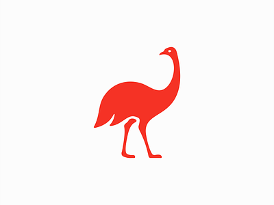 Emu Logo animal australia bird branding design emblem emu icon identity illustration logo mark modern nature organic ostrich premium red symbol vector