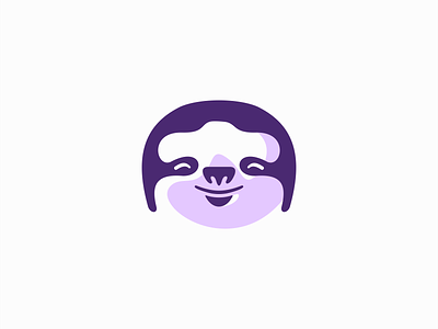 Sloth Logo animal balance branding cartoon cute design identity illustration joy kids lazy logo mark mascot premium purple sloth symbol vector zoo
