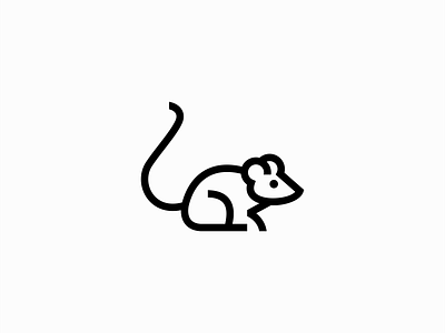 Minimalist Mouse Logo animal branding cute design icon identity illustration line lines little logo mark mascot modern mouse rat small symbol tail vector