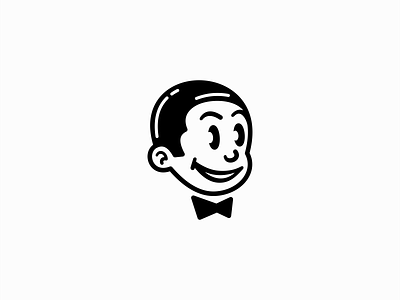 Vintage Boy Logo bow tie boy branding character child design face fun happy identity illustration kid logo mark mascot portrait smile symbol vector vintage