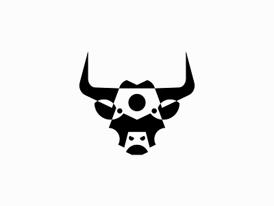 Geometric Bull Head Logo animal beef branding bull cattle design farm geometric icon identity illustration logo luxury mark ox power premium strong symbol vector