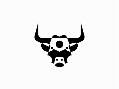 Geometric Bull Head Logo