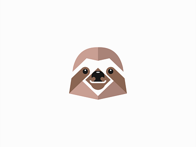 Geometric Sloth Logo animal balance branding brown cute design geometric happy identity illustration logo mark mascot modern peace premium silence sloth symbol vector