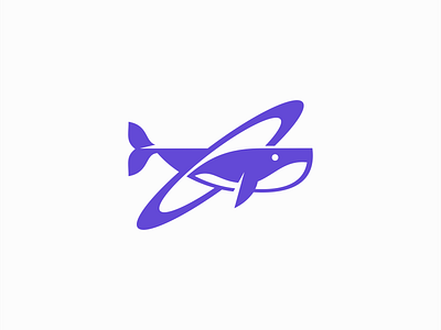 Space Whale Logo animal branding design geometric identity illustration logo mammal marine mark modern planet premium purple space stars symbol universe vector whale