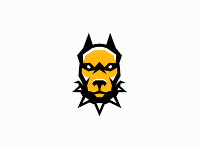 Geometric Pitbull Logo american bully branding design dog geometric icon identity illustration logo mark modern pet pitbull premium security sports symbol vector vet yellow