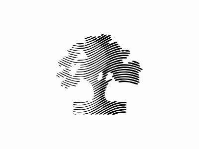 Scratchboard Oak Tree Logo