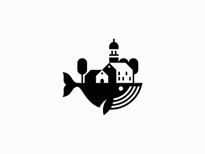 Whale With City On Back Logo