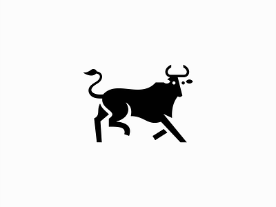 Geometric Bull Logo angus animal beef branding bull cattle design farm geometric horns identity illustration logo mark negative space ox premium strong symbol vector