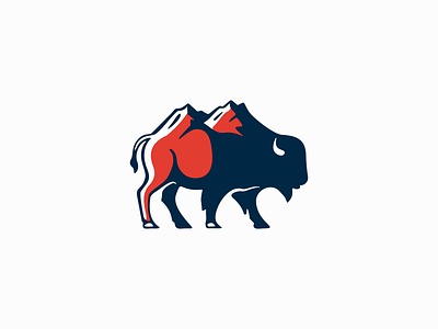 Bison And Mountain Logo