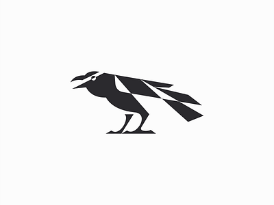 Geometric Raven Logo by Lucian Radu on Dribbble