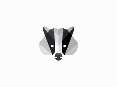 Geometric Badger Logo animal badger branding design flat geometric grey identity illustration logo mark modern nature pet premium scavenger symbol vector wild zoo