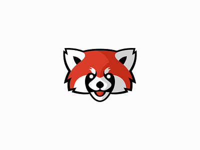 Angry Red Panda Logo animal branding cartoon cute design emblem geometric identity illustration logo mark mascot nature panda premium red symbol vector wild zoo