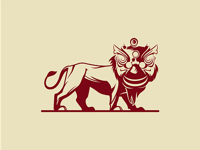 Lion animals chinese identity king lion lion dance logo mascot sports vector