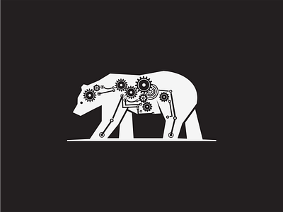 Mechanical Bear animals bear identity logo mechanical mechanical bear vector