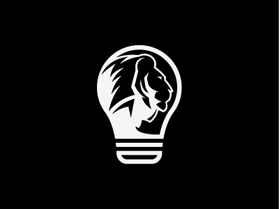 Lion of Light animals identity light light bulb lion logo vector