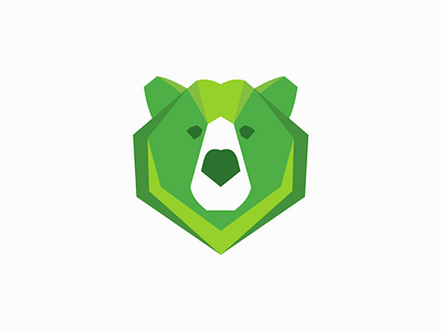 Green Bear animals bear geometric green bear identity logo