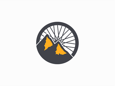 Mountain Bike bike bycicle gray identity logo mark mountain bike mountains yellow