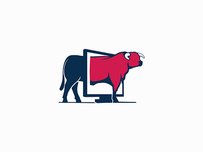 Bull animals auctions blue bull cattle identity logo red tv