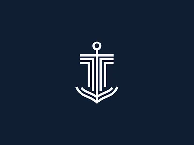 Anchor anchor flat geometric identity logo mark nautical navy sailing symbol