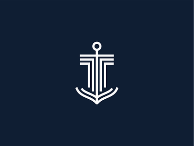 Anchor anchor flat geometric identity logo mark nautical navy sailing symbol