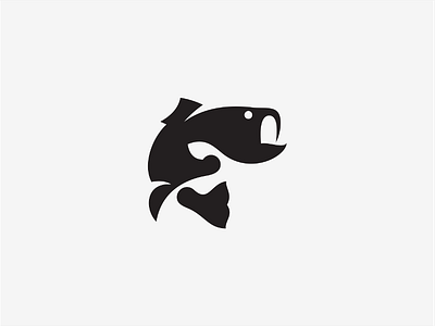 Bass bass design fish logo negative space