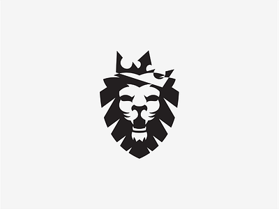Lion animals crown king lion lion head logo negative space