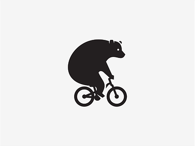 Bear on a bike animal animals bear bicycle bike cycling geometric logo