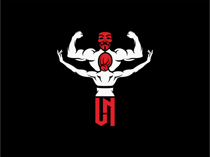 Bodybuilding and Fitness sports branding vector mark monogram mask body fitness bodybuilding logo