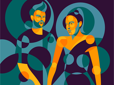 Sofi Tukker electric castle festival geometric illustration music portrait sofi tukker vector