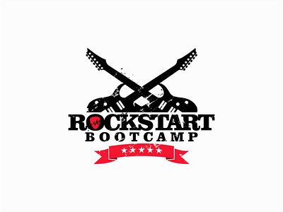 Rock School bootcamp guitar guitarist guitars identity logo mark rock school vector