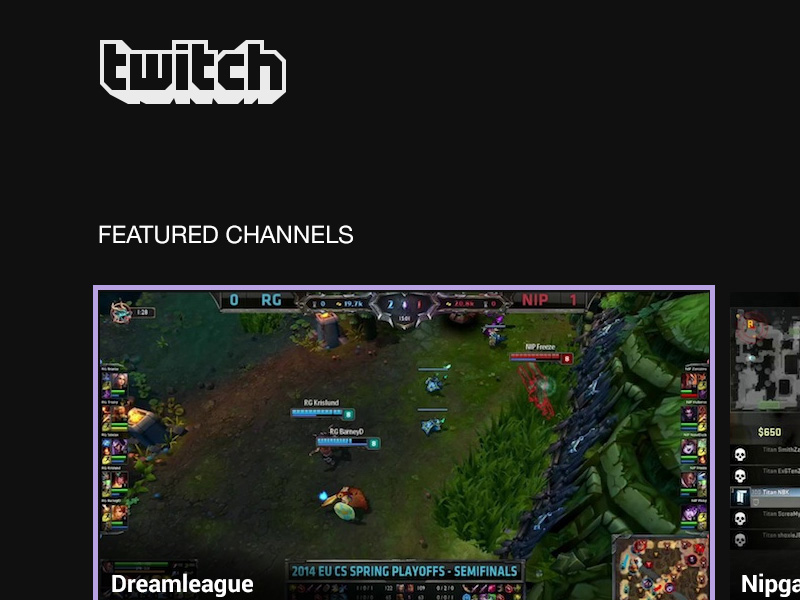 Twitch on FireTV by Jarques for Twitch on Dribbble