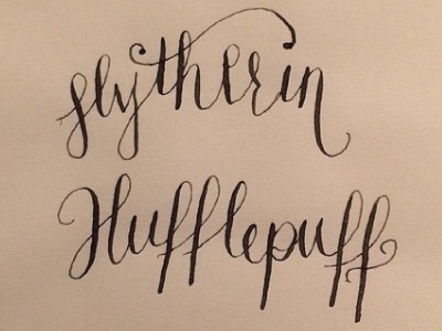 calligraphy practice calligraphy harry potter hufflepuff jensenwarner slytherin