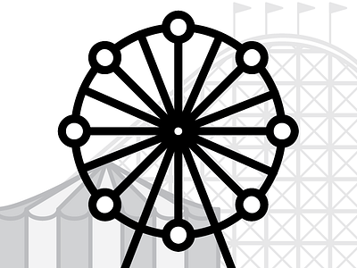 First sketch of a small carnival illustration carnival circus tent ferris wheel roller coaster