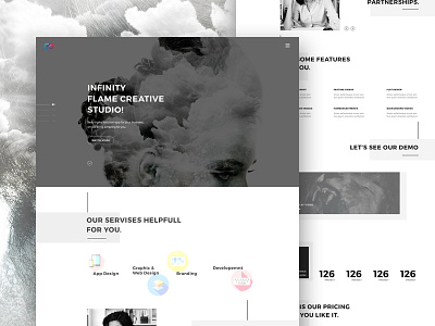 Creative Agency Template clean design experience flat landing page responsive ui user ux web