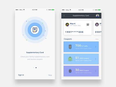 Supplementary Card app card daily goal ios mobile panel performance supplementary tasks ui ux