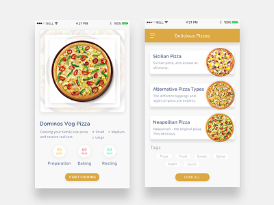 Pizza App Ui app free ios mobile pizza rondesign ui