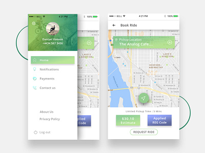 Riding app UI app application distance driver ios ride riding speed speedometer timer ui ux