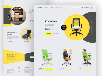 Furniture website chair colour e commerce furniture landing product shop store ui ux web website