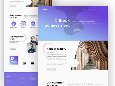 Minimal Agency Landing Page agency color concept gradient landing minimal product ui ux web webdesign website