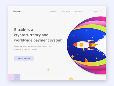 Conceptual Web UI - Bitcoin website #Exploration bitcoin crowdfunding cryptocurrency flat illustration landing mining site typography ui ux web