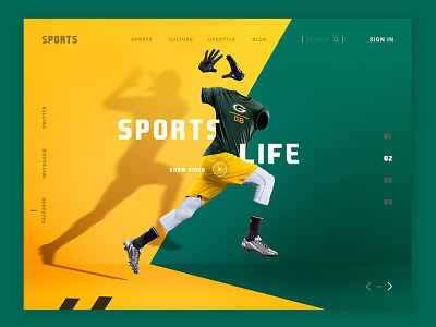 Conceptual Web UI - Sports website #Exploration design header interface map page plyer product sports ui ux web website