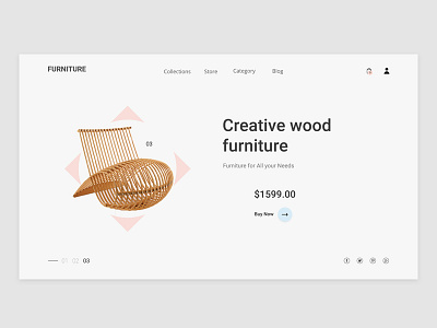 Conceptual Web UI - Furniture website #Exploration chair color e commerce ecommerce furniture landing minimal product shop store website