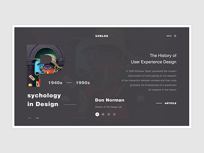 Conceptual Web UI - UX history website #Exploration de design experience interaction interfaces mobile podcast usabilidade user ux ux blog research