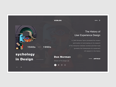 Conceptual Web UI - UX history website  #Exploration