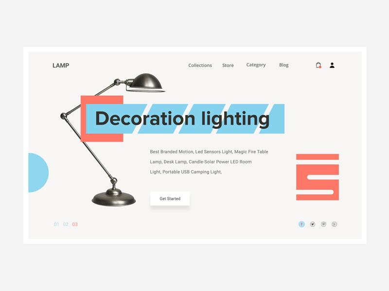 Conceptual Web UI -Product website #Exploration website webpage webdesign web ui light landing lamp chandelier