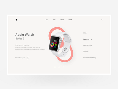 Conceptual Web UI apple clean ecommerce header layout metro product shop store watch web webdesign