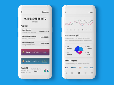 Cryptocurrency dashboard app ui app bitcoin cloud cryptocurrency cuberto dashboard finance graphics mining motion ui ux
