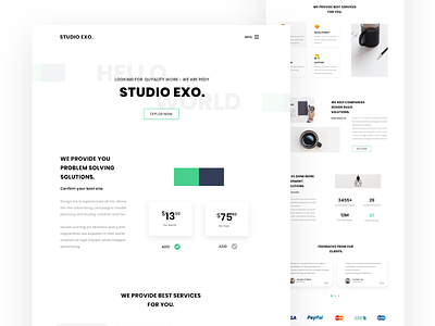 Minimal Agency Landing Page agency design designstudio free interface layout minimal motion product startup user webdesign