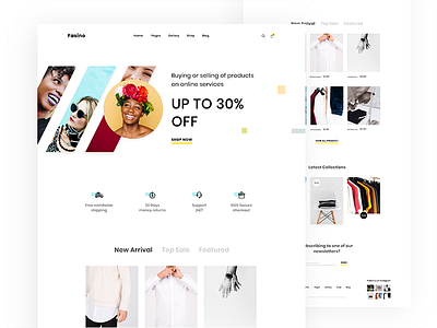 Fashion Website concept e commerce e shop fashion gif homepage hover menu minimal ui ux website